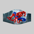 Tapaboca Lavable De Tela Diseño Spider-Man Fondo Eléctrica 